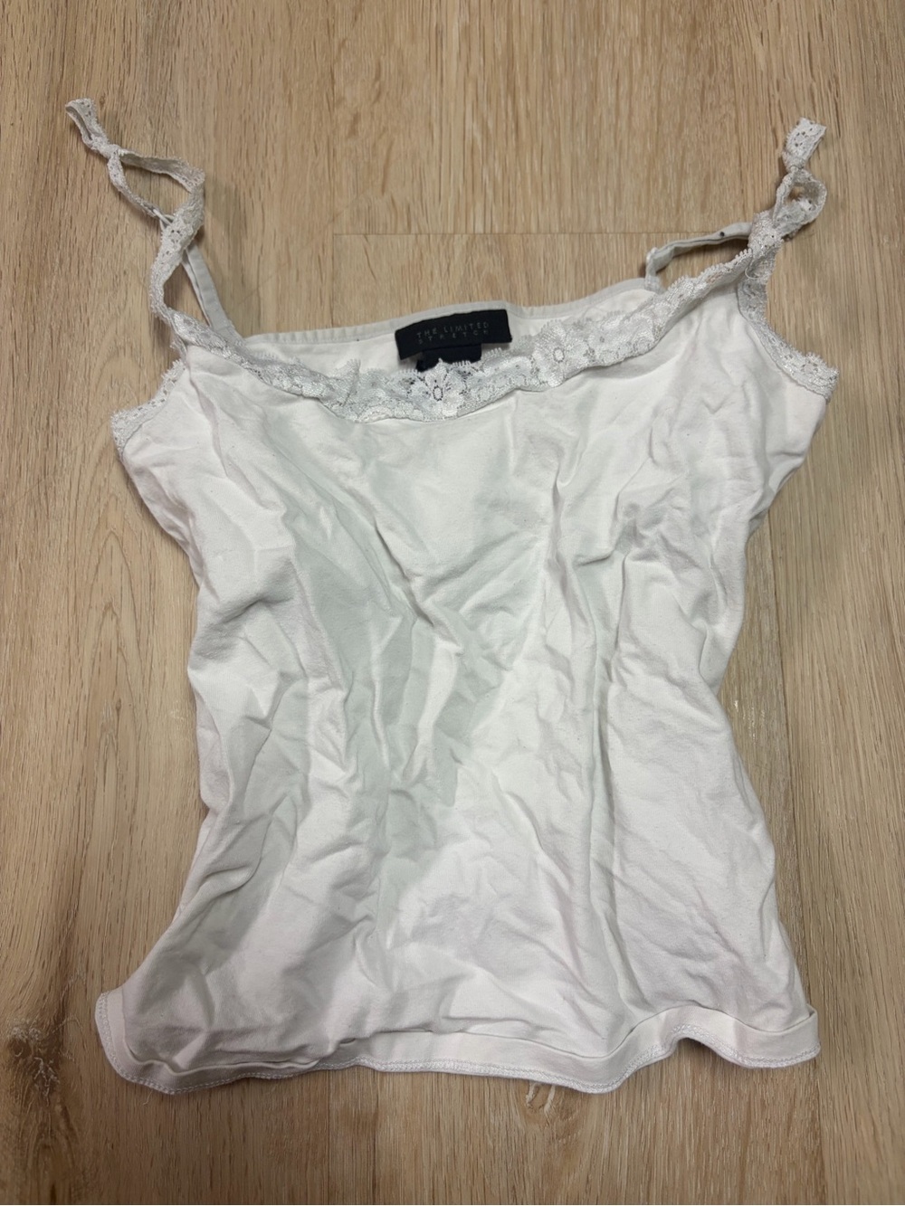 White Lace-Trim Cami Tank Top - The Limited